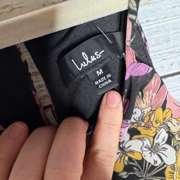 Lulu's Black and Purple Flutter Sleeve Maxi Dress NWT Med - Picture 4 of 6